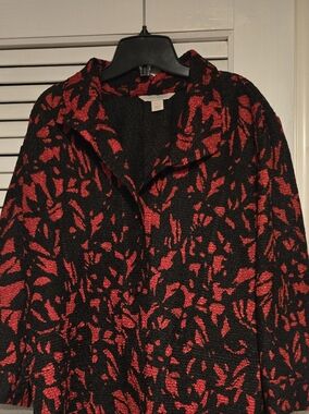 Laura Ashley Black & Red Textured Coat